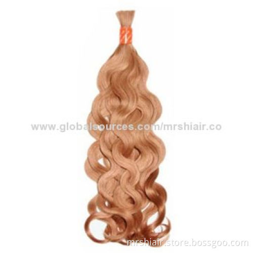 18-inch Mixed Color Human Remy Curly Bulk Hair